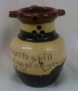 RARE WELSH POWELL\'S BUCKLEY POTTERY ANTIQUE MOTTO WARE PUZZLE JUG c.1900 (wo)