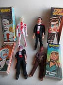 SET OF 4 LINCOLN MONSTERS 8" FIGURES BOXED PHANTOM, WOLFMAN, DRACULA, MUMMY,