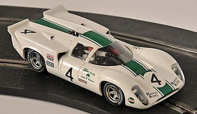 SLOT CAR, SCALEXTRIC: FLY: LOLA T70 WHITE #4 REDMAN 1969: WITH DISPLAY CASE.