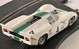 SLOT CAR, SCALEXTRIC: FLY: LOLA T70 WHITE #4 REDMAN 1969: WITH DISPLAY CASE.