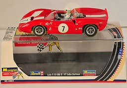 SLOT CAR, SCALEXTRIC; MONOGRAM/REVELL; LOLA T70 CAN-AM SURTEES WITH DISPLAY CASE