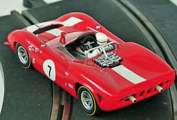SLOT CAR, SCALEXTRIC; MONOGRAM/REVELL; LOLA T70 CAN-AM SURTEES WITH DISPLAY CASE