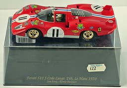 SLOTCAR, SCALEXTRIC: FLY: FERRARI 512S CODA LUNGA #11 LE MANS 1970: WITH CASE.