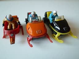 VINTAGE CORGI JUNIOR AMF SKI-DADDLER SNOWMOBILE PAIR - RARE c.1969/70