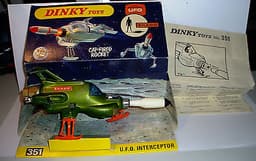 Vintage Dinky351 UFO Interceptor(1st Issue)Boxed.Rare.Has original instructions