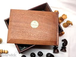 VINTAGE WOODEN CALVERT STYLE CHESS SET COMPLETE BOXED E.C. SPURIN LONDON