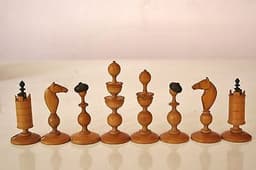 Antique Austrian Biedermeier Chess Set w.o. Inlayed Box, c.1840