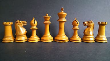 Antique Jaques Chess Set 1862 Edition Small Club Size 4 Inch Kings Box & Label