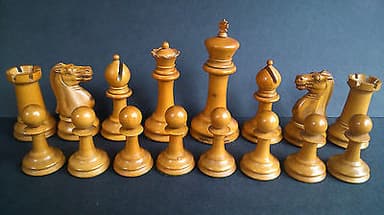 Antique Jaques Chess Set 1862 Edition Small Club Size 4 Inch Kings Box & Label