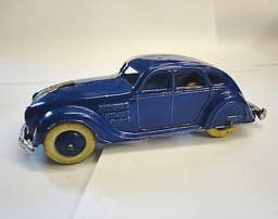 Pre-War Dinky Chrysler Airflow 30A Saloon - Vintage Diecast Original Blue