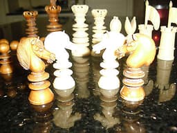 Stunning Antique COW BONE Carved Chess Set ~Detailed and Beautiful~