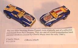 TWO MATCHBOX MUSTANG PISTON POPPER ONE-OF-A-KIND PRE-PROs; includes COA