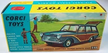 Ford Consul Cortina Super Estate Car Golf Set by Corgi Toys