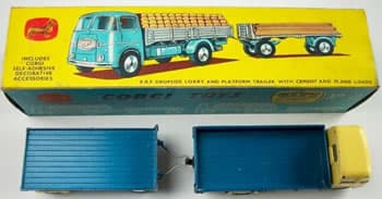 E.R.F. Dropside Lorry and Platform Trailer Gift Set by Corgi Toys