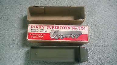 DINKY TOYS 501 FODEN 8 WHEEL DIESEL WAGON GREY/RED ORIGINAL BOXED