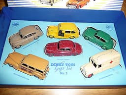 Dinky Toys Gift Set Number 3 Passenger Cars; boxed and complete; RARE toy cars