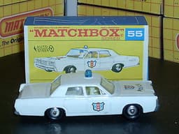 Matchbox Lesney Mercury Police Car 55 d2 labels blue dome BPT EXC+ &crafted box