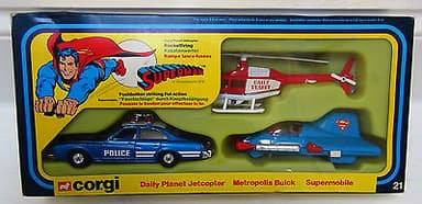 MEGA RARE 1979 CORGI SUPERMAN GIFT SET 21 - 3 VEHICLES - MINT IN BOX!!