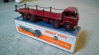 VERY RARE DINKY TOYS 505 FODEN WITH CHAINS MAROON ORIGINAL BOXED
