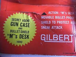 VINTAGE GILBERT GLIDROSE 16543 JAMES BOND 007 GUN CASE & M\'s DESK ~ STILL SEALED