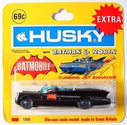 Vintage HUSKY #1202 BATMOBILE - Made in GREAT BRITAIN - MIP MOC - 1960s