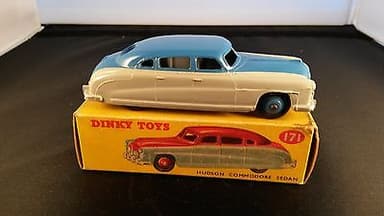 Dinky 171 Hudson Commodore Sedan - light grey lower body, mid blue upper 1958-59