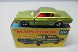 Matchbox Superfast 62A Mercury Cougar Lime / RARE "F" Box with Red Script