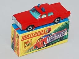 Matchbox Superfast No59b Mercury Fire Chief - Red/ EXTREMELY RARE BLUE Windows