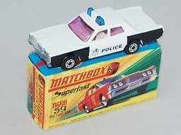 Matchbox Superfast No59b Mercury Police Car - EXTREMELY RARE PURPLE Windows