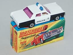 Matchbox Superfast No59b Mercury Police Car - EXTREMELY RARE PURPLE Windows