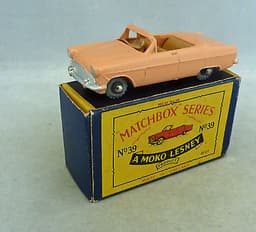 Moko Lesney Matchbox Toys MB39a Ford Zodiac Convertible with TAN Interior