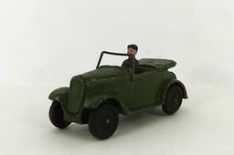 PRE WAR DINKY TOYS AUSTIN 7 ARMY STAFF CAR & DRIVER No 152c & 150d ( GOOD