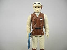 STAR WARS VINTAGE REBEL SOLDIER PBP DARK BROWN WHITE FACE WITH METALLIC PBP GUN