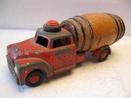 Vilmer Denmark ,RARE ITEM-Dodge truck with factorymade wood barrel-1950\'s