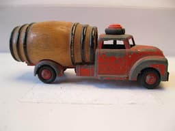 Vilmer Denmark ,RARE ITEM-Dodge truck with factorymade wood barrel-1950\'s