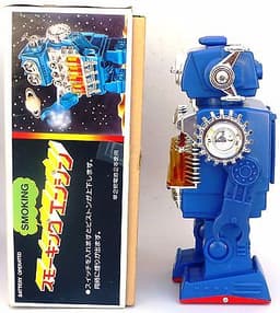 VINTAGE 60\'s S.H. JAPAN \"SMOKING ENGINE ROBOT\" BATTERY/OP NEW IN BOX NO RESERVE