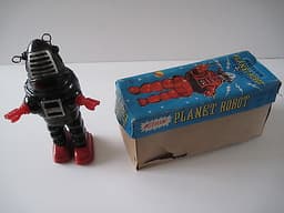 VINTAGE ORIGINAL CLOCKWORK PLANET ROBOT  K O JAPAN