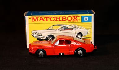 8E Ford Mustang  Fastback Orange Red Body with Red Interior with box Matchbox
