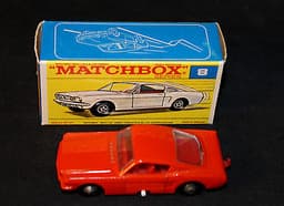 8E Ford Mustang  Fastback Orange Red Body with Red Interior with box Matchbox