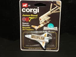 CORGI JUNIOR MODELS DIECAST TOYS ORIGINAL CARD BOND 007 MOONRAKER SPACE SHUTTLE