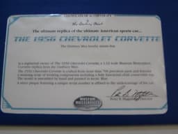 DANBURY MINT 1:12 CHEVROLET CORVETTE 1956 Cabriolet Convertible, Rare New-MIB