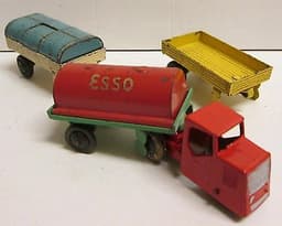 Dinky Toys pre-war 33a Mechanical Horse & assorted Trailers, part restored