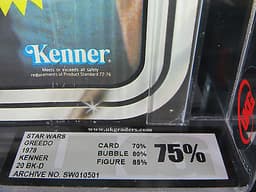 Kenner Star Wars ANH 20 back D GREEDO MOC UKG 75 grade clear bubble Fett Offer