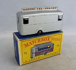 Lesney Matchbox Toys MB74a Mobile Canteen Silver BLACK WHEELS