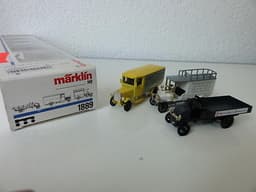 Marklin MHI HO 1889 limited set of 3 different die-cast veteran trucks, MIB