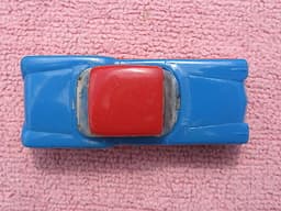 PLAYCRAFT: VINTAGE - SALOON SLOT-CAR - RED & BLUE - WORKING MOTOR - GOOD ORDER