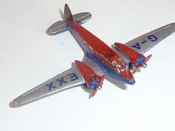 Pre war Dinky 62k King\'s Aeroplane. Boxed + gliding game frame + instructions.