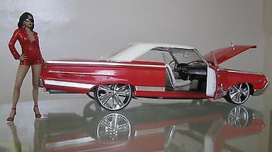ROAD SIGNATURE 1964 MERCURY MARAUDER CUSTOM MUSCLE STREET CHROME WHEELS 1:18