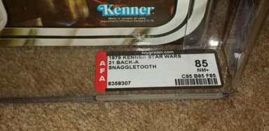 Star Wars Vintage Kenner Snaggletooth 21 A Back Card AFA 85 Clear Bubble 1979