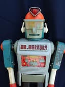VINTAGE 1960s JAPAN MARX LINEMAR MR. MERCURY BATTERY OPERATED TIN TOY ROBOT